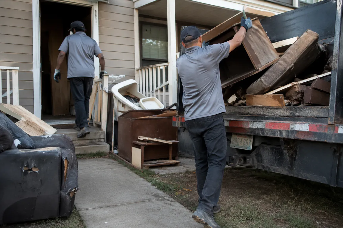 Crew performing an eviction property cleanout